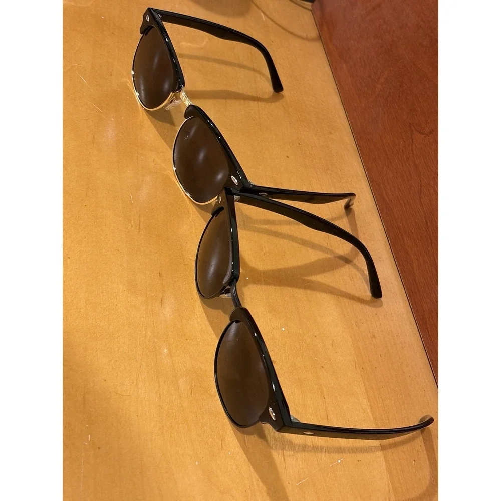 Half Frame Half Brow Sunglasses Shades Retro Vtg Inspired 2 Pairs Black Silver